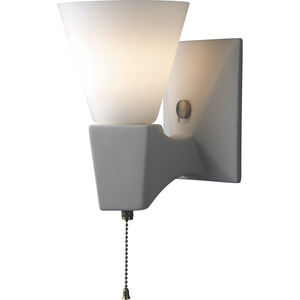 Euro Classics Geo Rectangular 1 Light 6 inch Brushed Nickel with Sienna Brown Crackle Single Arm Wall Sconce Wall Light