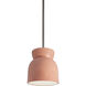 Radiance Collection 1 Light 8 inch Gloss Blush with Brushed Nickel Pendant Ceiling Light