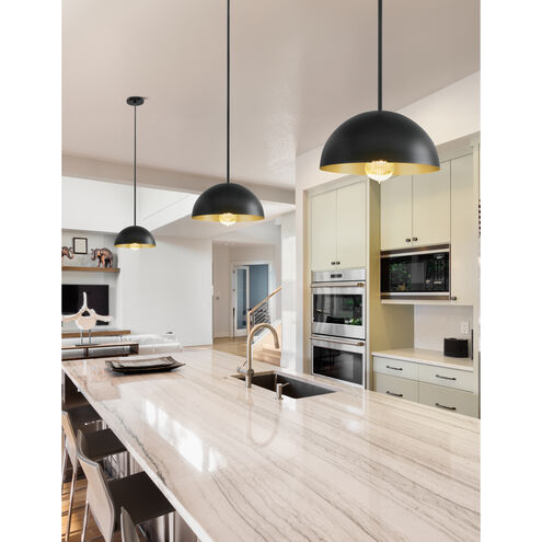 Elias 1 Light 9 inch Matte Black Pendant Ceiling Light