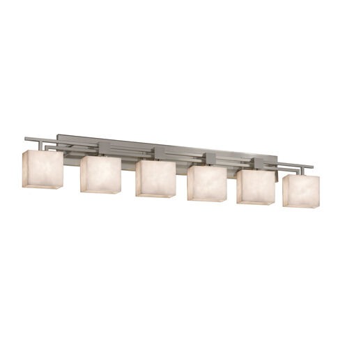 Clouds 6 Light 56 inch Brushed Nickel Bath Bar Wall Light in Cylinder with Flat Rim, Incandescent
