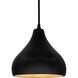 Radiance LED 8 inch Carbon Matte Black and Champagne Gold and Matte Black Pendant Ceiling Light