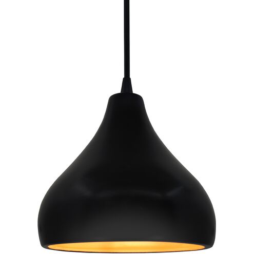 Radiance LED 8 inch Carbon Matte Black and Champagne Gold and Matte Black Pendant Ceiling Light