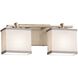 Textile 2 Light 15.5 inch Matte Black Bath/Vanity Wall Light in LED, White, Rectangle