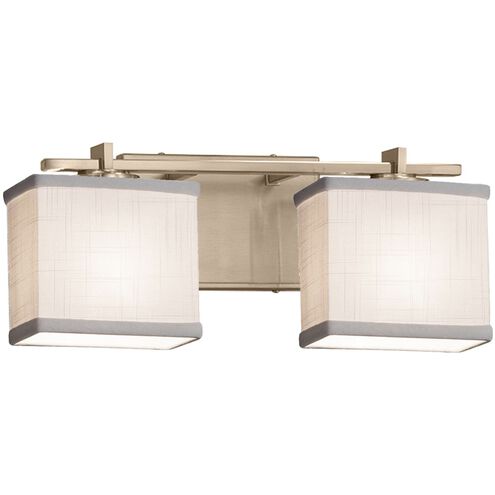 Textile 2 Light 15.5 inch Matte Black Bath/Vanity Wall Light in LED, White, Rectangle