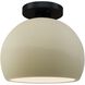 Radiance LED 7 inch Vanilla Gloss and Matte Black Semi Flush Ceiling Light