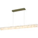 Alabaster Rocks Collection - Medley Family 60 inch Brushed Brass and Alabaster Rocks Linear Pendant Ceiling Light in 3.5" D x 60" W x 3.5" H, EVOLV