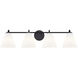 Fusion Collection - Pavia Family 4 Light 33.75 inch Matte Black and Opal Bath Bar Wall Light, EVOLV
