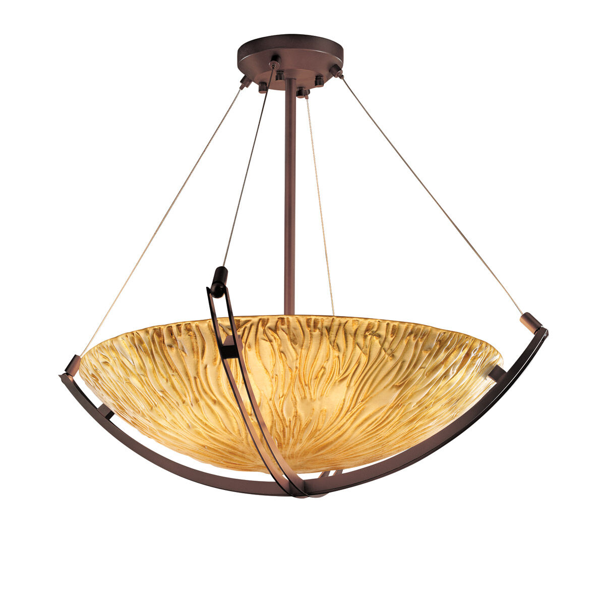 Veneto Luce LED 28 inch Brushed Nickel Semi-Flush Ceiling Light in 5000 Lm LED, Whitewash (Veneto Luce)