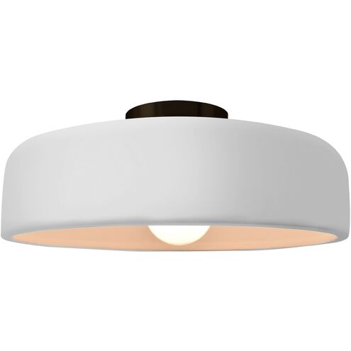 Radiance LED 13 inch Gloss White and Matte Black Semi Flush Ceiling Light