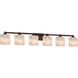 Alabaster Rocks 6 Light 50.75 inch Brushed Nickel Vanity Light Wall Light in LED, Round Flared