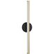 Fianco Family 1 Light 24.5 inch Matte Black and Brass Bath/Vanity Wall Light in 3.25" D x 24.5" W x 4.75" H, EVOLV
