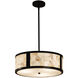 Alabaster Rocks Matte Black Drum Pendant Ceiling Light in Incandescent
