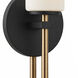 Fusion Collection - Tilburg Family 1 Light 5 inch Matte Black and Brass and Opal ADA Wall Sconce Wall Light, EVOLV