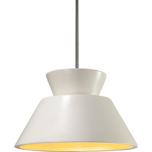 Radiance Collection 1 Light 11 inch Matte White and Champagne Gold with Brushed Nickel Pendant Ceiling Light