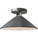 Radiance LED 11.75 inch Gloss Grey and Brushed Nickel Semi Flush Ceiling Light
