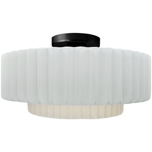 Radiance LED 14.5 inch Gloss White and Matte Black Semi Flush Ceiling Light