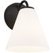 Fusion Collection - Pavia Family 1 Light 6.75 inch Matte Black and Opal Wall Sconce Wall Light, EVOLV