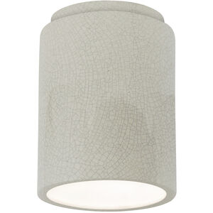 Radiance 1 Light 6.5 inch White Crackle Outdoor Flush-Mount in Incandescent