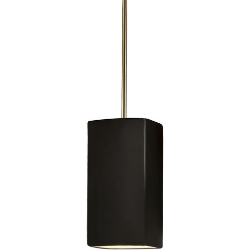 Radiance Collection 1 Light 5.5 inch Carbon Matte Black with Antique Brass Pendant Ceiling Light