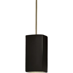Radiance Collection 1 Light 6 inch Gloss Blush with Dark Bronze Pendant Ceiling Light