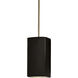 Radiance Collection LED 5.5 inch Carbon Matte Black and Antique Brass Pendant Ceiling Light