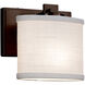Textile Wall Sconce Wall Light in Dark Bronze, White, Oval
