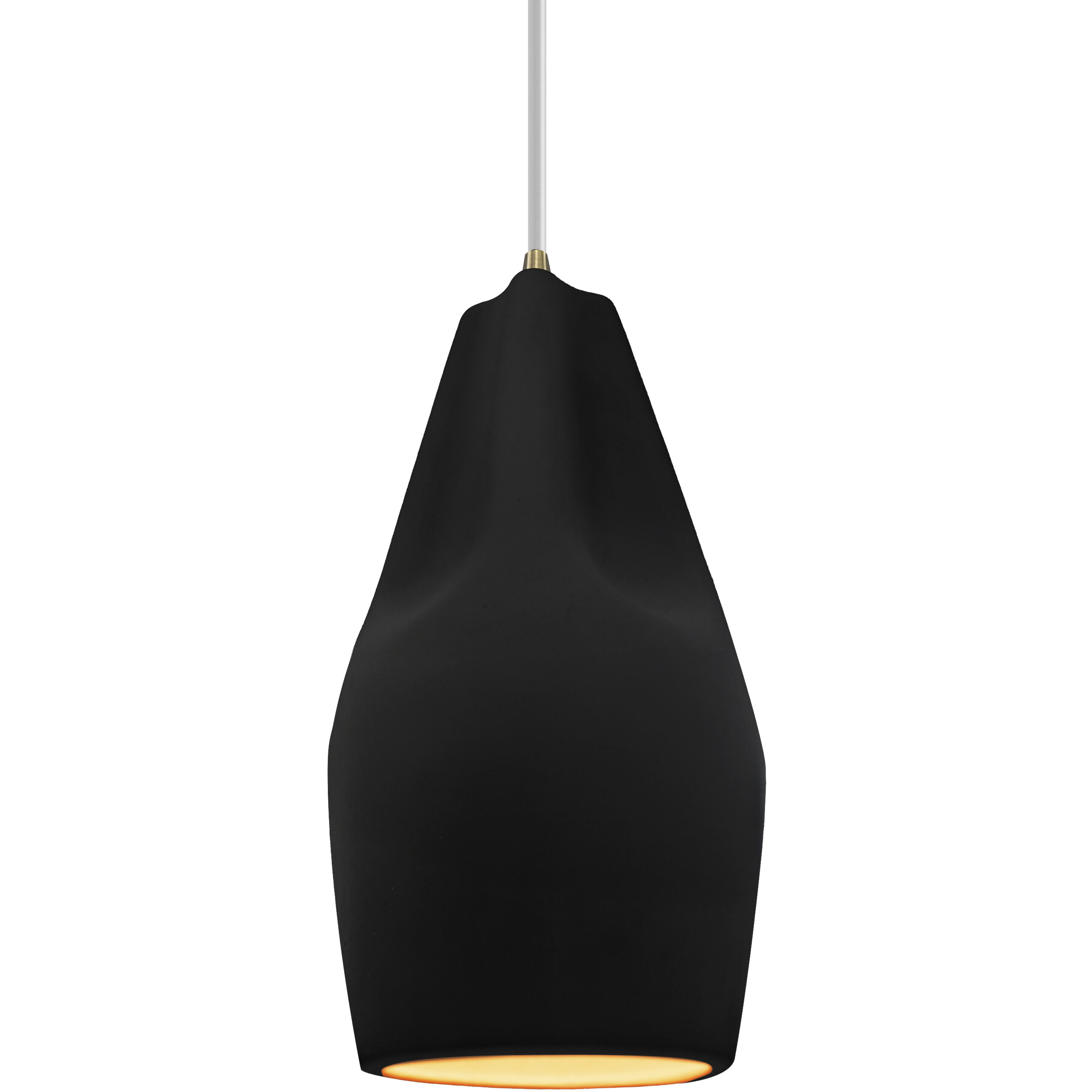 Radiance Collection - Crease Pendant Ceiling Light in Antique Brass, Dedicated LED, White Cord, Carbon Matte Black/Champagne Gold, Form+Finish+Function