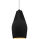 Radiance Collection - Crease Pendant Ceiling Light in Antique Brass, Dedicated LED, White Cord, Carbon Matte Black/Champagne Gold, Form+Finish+Function