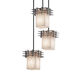 Metropolis 3 Light 7 inch Brushed Nickel Pendant Ceiling Light in Square with Flat Rim