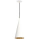 Conos Family 1 Light 7 inch Matte White with Champagne Gold Interior Pendant Ceiling Light