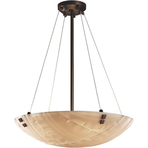 Porcelina LED 27 inch Brushed Nickel Pendant Ceiling Light in 5000 Lm LED, Concentric Squares, Waves, Round Bowl, Finials