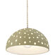 Perforated Dome Pendant Ceiling Light in Replaceable Bulb, Vanilla Gloss, Form+Finish+Function