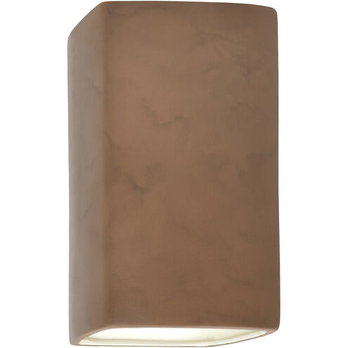 Ambiance Rectangle LED 13.5 inch Terra Cotta Outdoor Wall Sconce, Large