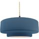 Radiance Collection - Tier Pendant Ceiling Light in Matte Black, Dedicated LED, Beige Twist Cord, Midnight Sky, 16.25W x 6H, Form+Finish+Function