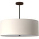 Textile LED 24 inch Dark Bronze Pendant Ceiling Light