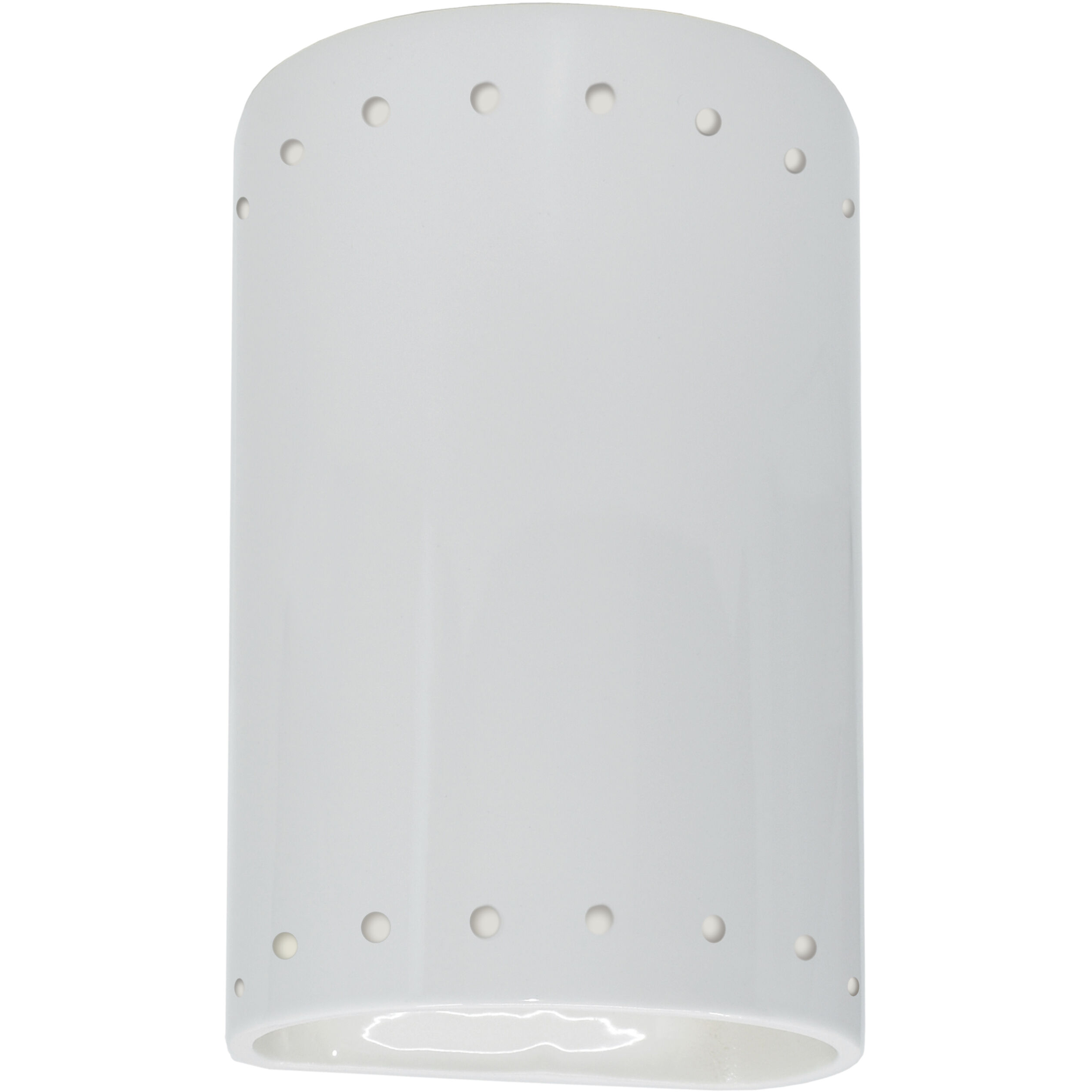 Ambiance Cylinder LED 9.5 inch Gloss White Outdoor Wall Sconce, Small