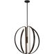 Liv LED 24 inch Matte Black Chandelier Ceiling Light