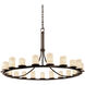 Candlearia LED 60 inch Dark Bronze Chandelier Ceiling Light in Cream (CandleAria), Cylinder with Melted Rim, 14700 Lm LED