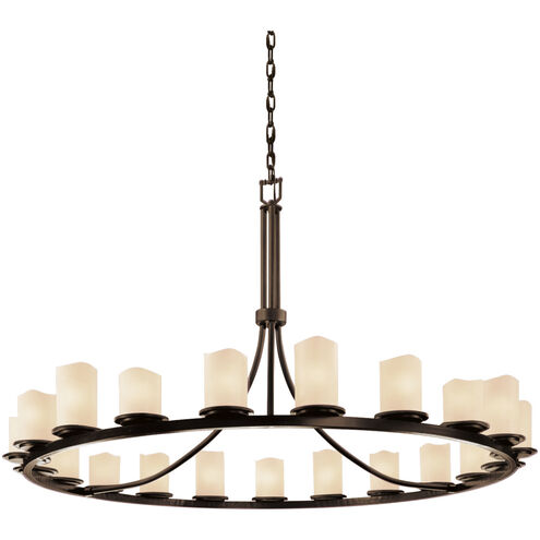 Candlearia LED 60 inch Dark Bronze Chandelier Ceiling Light in Cream (CandleAria), Cylinder with Melted Rim, 14700 Lm LED