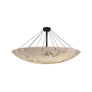 Lumenaria 72 inch Matte Black Semi-Flush Bowl with Finial Ceiling Light in Concentric Squares, Incandescent