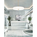 Textile Collection - Genova Family 36 inch Brushed Brass and White Linen Semi-Flush Ceiling Light in 36" D x 36" W x 9.5" H, EVOLV