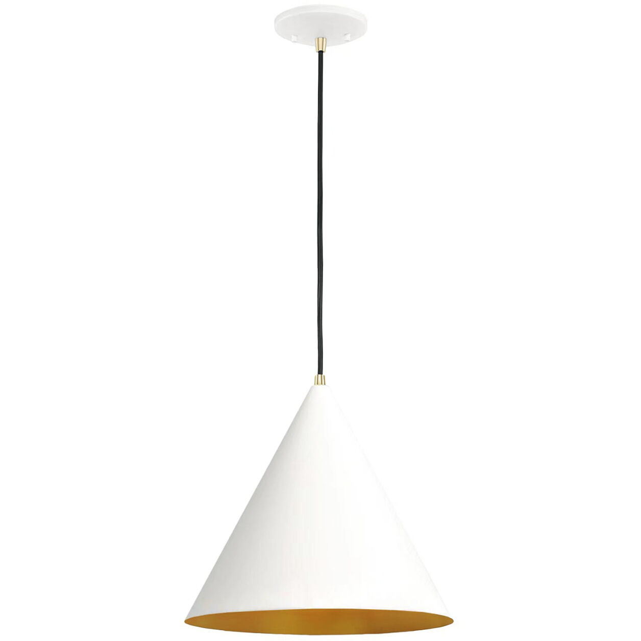 Conos Family 1 Light 14 inch Matte White with Champagne Gold Interior Pendant Ceiling Light