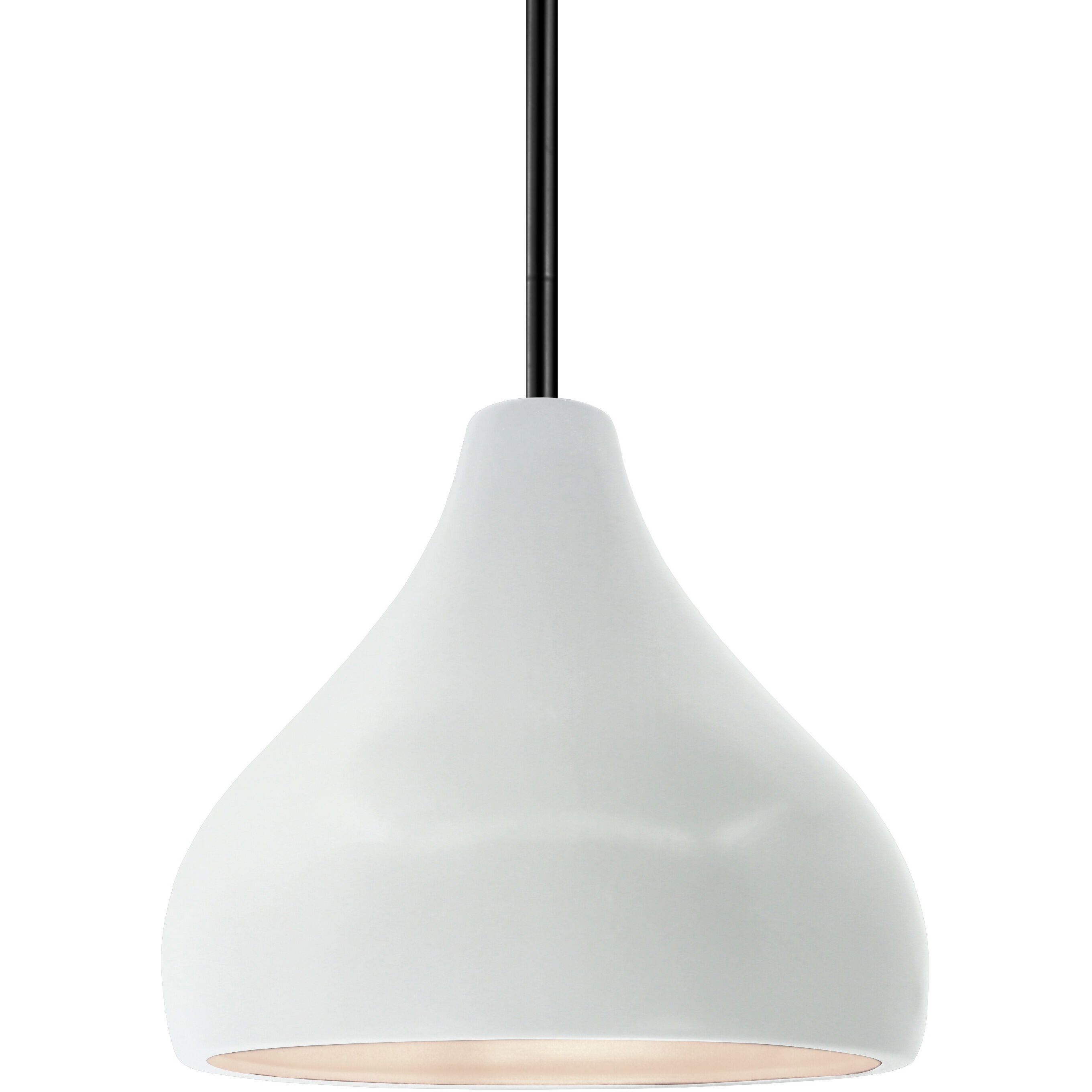 Radiance 1 Light 8 inch Gloss White and Matte Black Pendant Ceiling Light