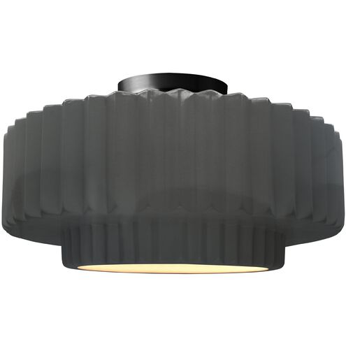 Radiance 1 Light 16.5 inch Gloss Grey and Matte Black Semi Flush Ceiling Light