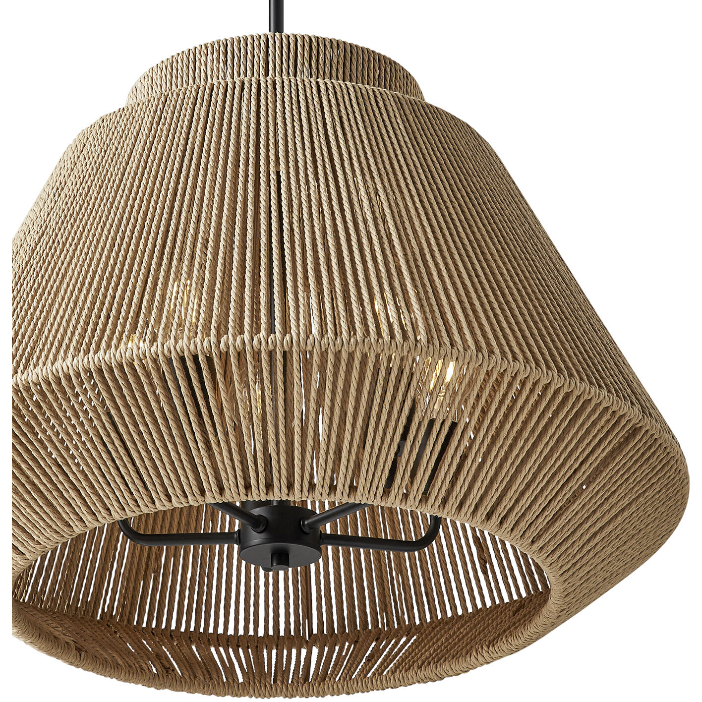 Eco LED 24 inch Matte Black Pendant Ceiling Light in Natural