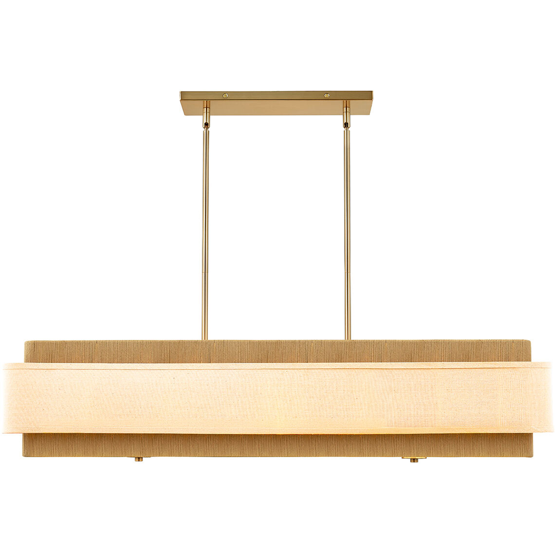 Textile Collection - Narberth Family 5 Light 44 inch Brushed Brass Pendant Ceiling Light, EVOLV