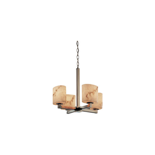 Lumenaria 4 Light Brushed Nickel Chandelier Ceiling Light in Oval, Incandescent