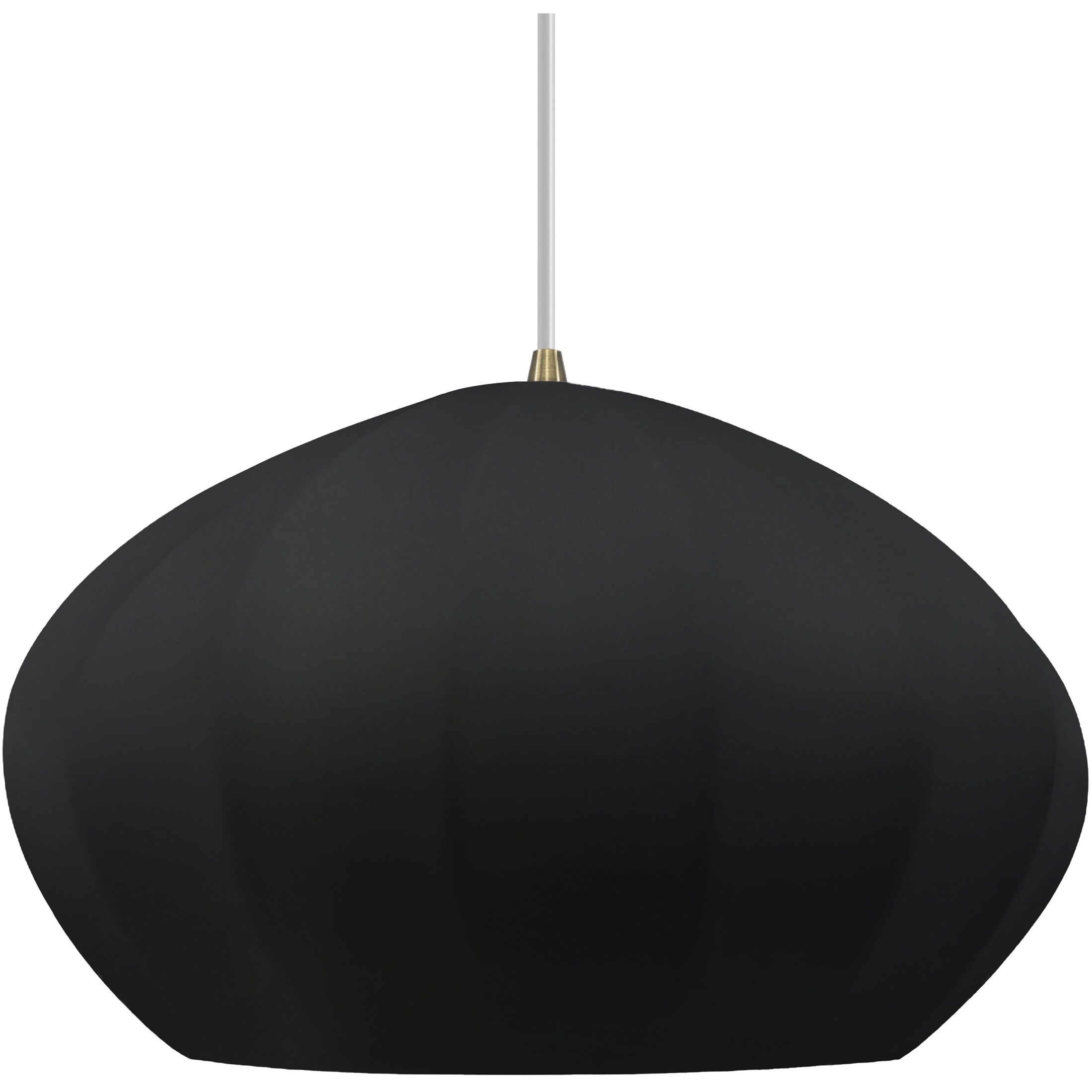 Radiance Collection - Fluted Pendant Ceiling Light in Antique Brass, Dedicated LED, White Cord, Carbon Matte Black/Champagne Gold, Form+Finish+Function