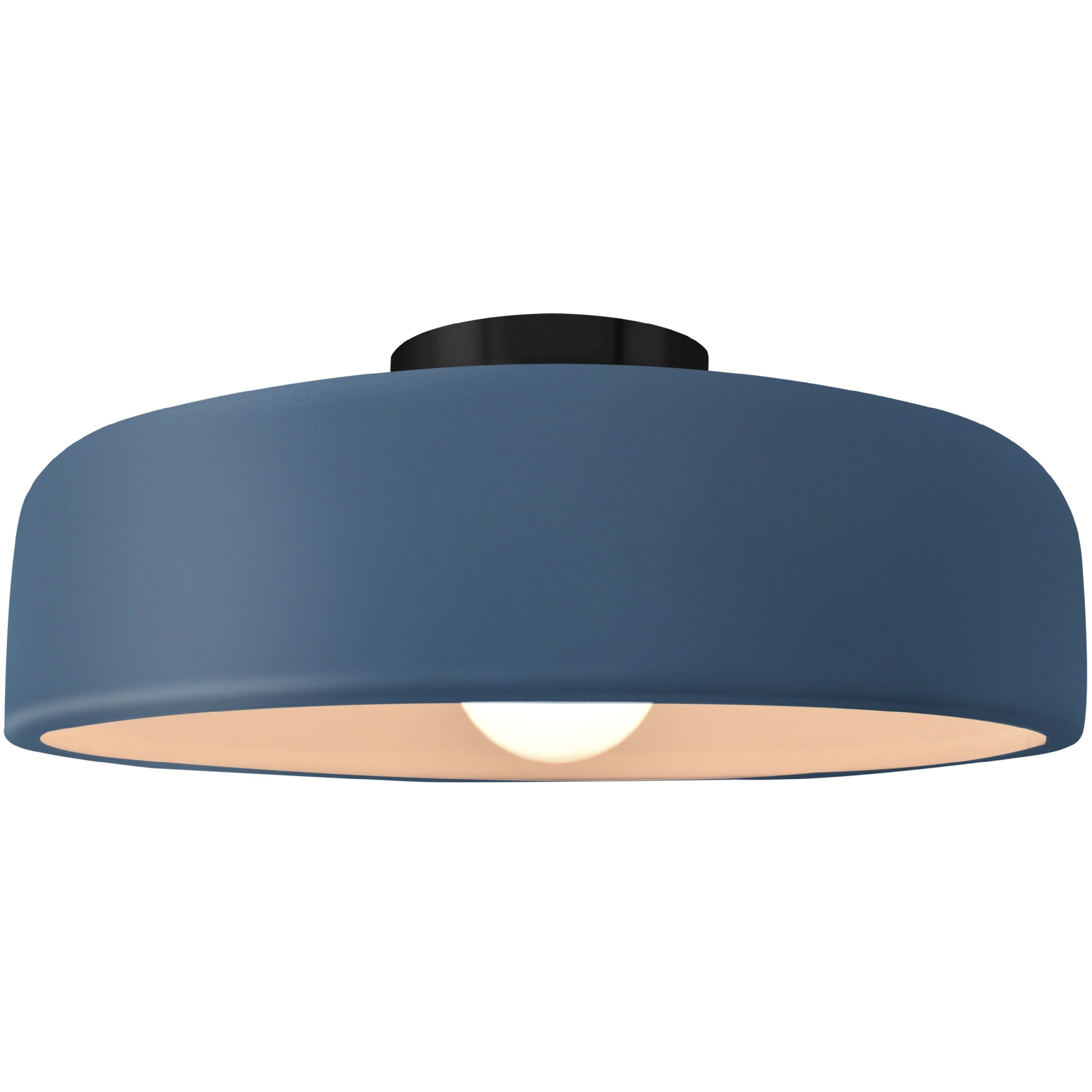 Radiance Collection - Spire LED 16 inch Midnight Sky and Matte Black Semi-Flush Ceiling Light in Dedicated LED, 16W x 6.5H, Form+Finish+Function