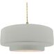 Radiance Collection - Tier Pendant Ceiling Light in Brushed Brass, Dedicated LED, Beige Twist Cord, Matte White, 16.25W x 6H, Form+Finish+Function